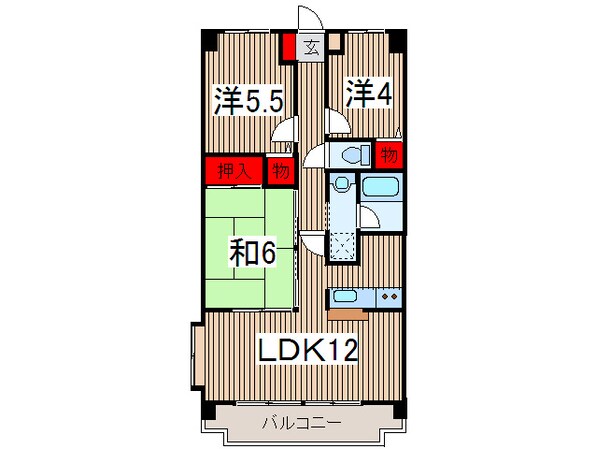 コンフリエ八幡町の物件間取画像